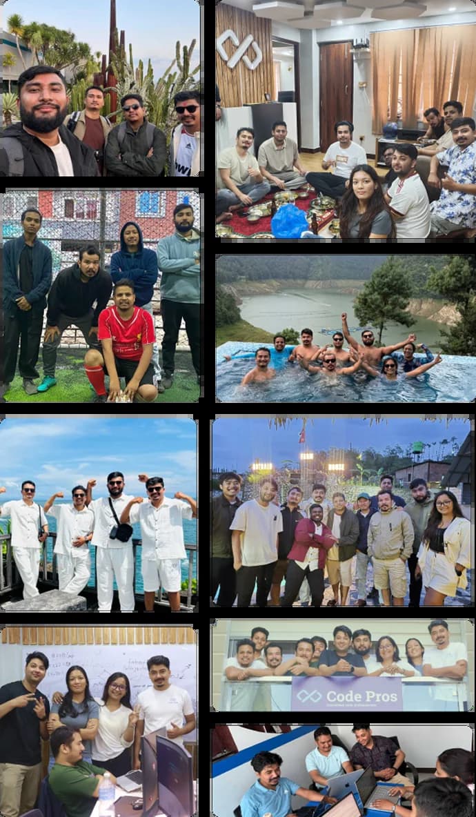 The Code Pros team at work, at events and on team outings