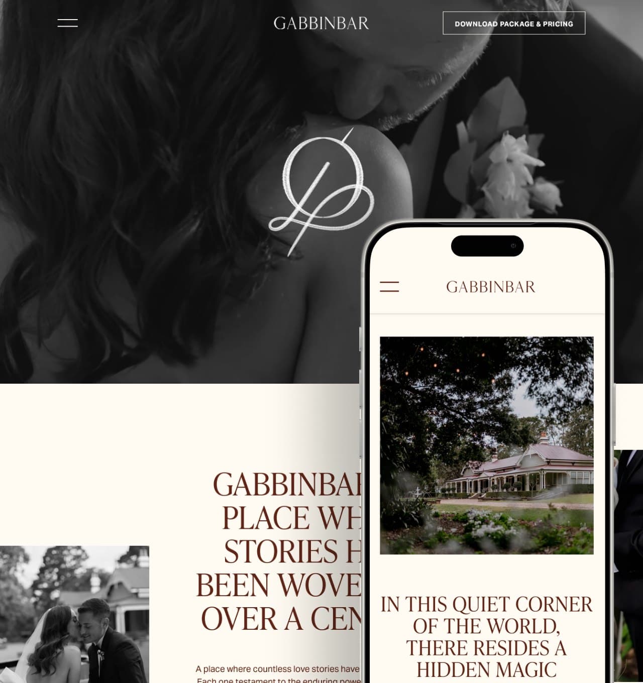 Gabbinbar Homestead website on desktop and phone