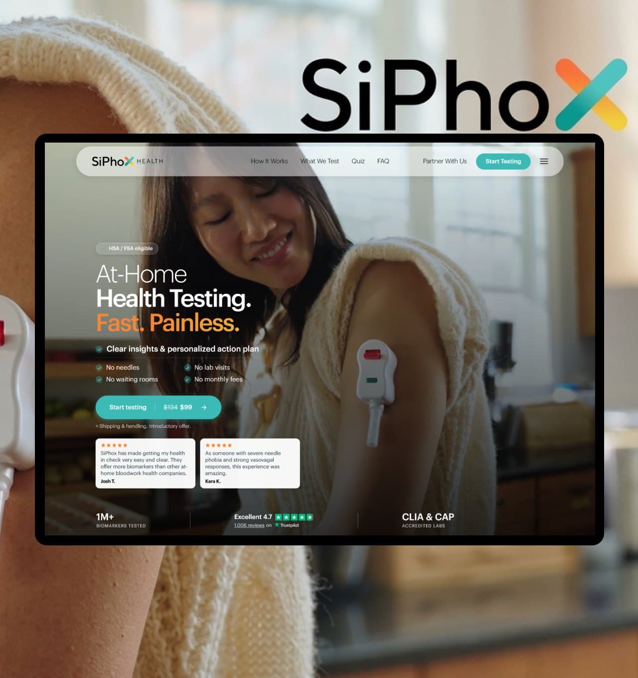 SiPhox Health storefront homepage